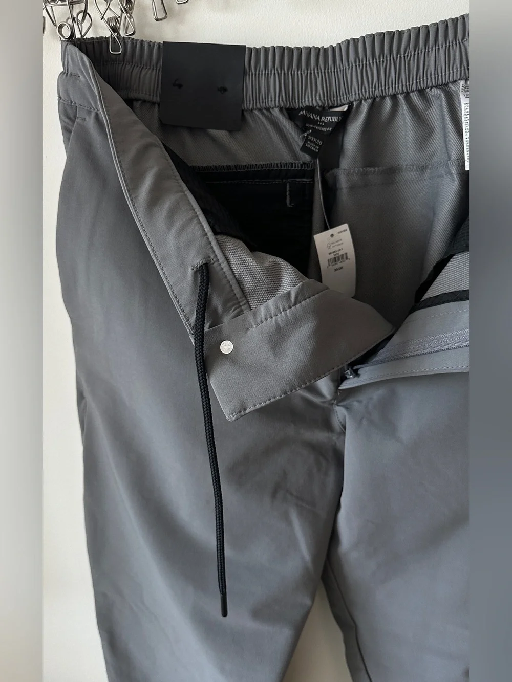 Banana Republic Light Gray Slim-Tapered Pants